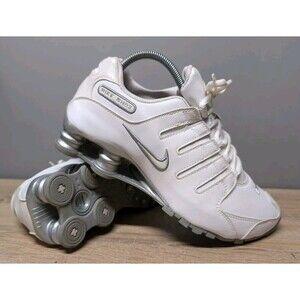 Nike Shox NZ SL Running Shoes 366571-111 White/Silver Womens Size US 9